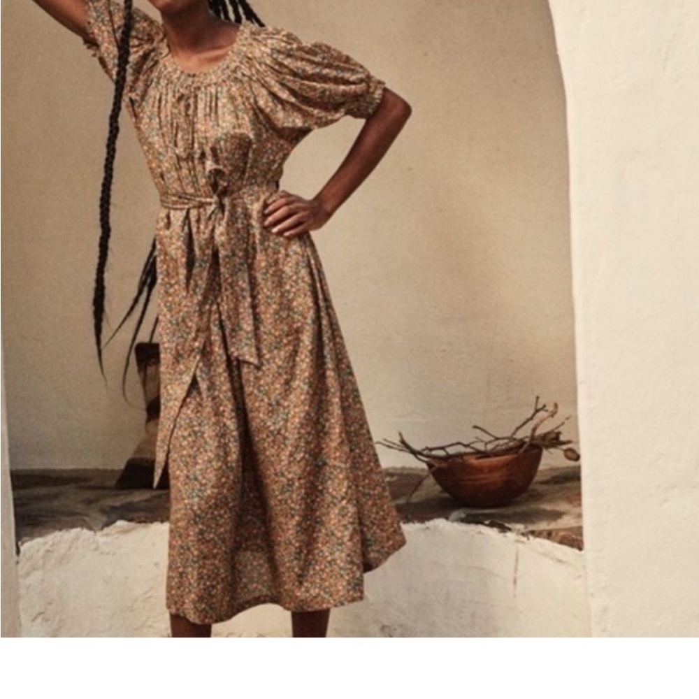 Doen Safflower Dress in Yellow Laurel Canyon Floral Dress